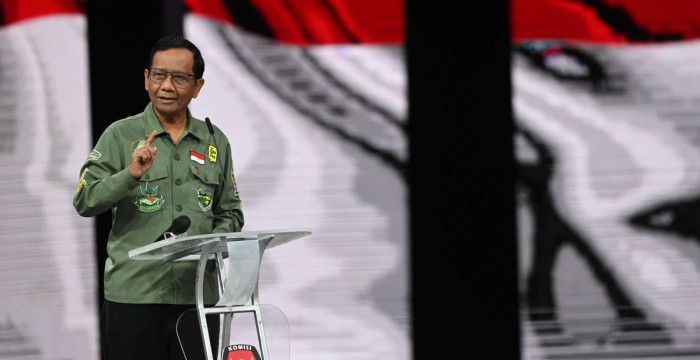 Mahfud MD saat kegiatan debat Cawapres