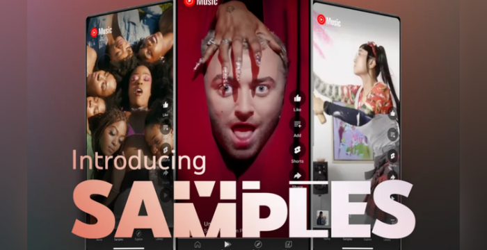 Sampel muncul sebagai tab baru  antara tab Beranda dan Jelajahi. 