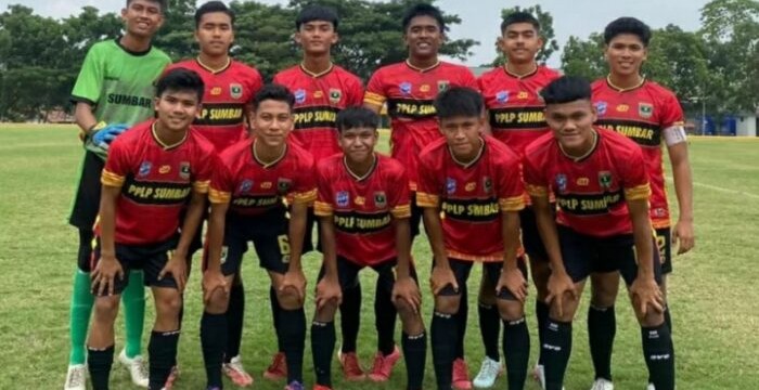 Tim sepak bola pelajar Sumbar di ajang (POPNAS) 2023.